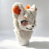 White‑Orange Kemono Fox Fursuit Head, Premade Furry Partial