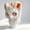 White‑Orange Kemono Fox Fursuit Head, Premade Furry Partial