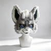 Grey‑White Horned Fantasy Kemono Fursuit Head, Premade Furry Partial