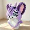 Fursuit商城站板块文案与设计修改 (28) 💜Purple Horned Kemono Fursuit Head, Anthro Dragon Wolf Furry Mask