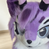 Fursuit商城站板块文案与设计修改 (29) 💜Purple Horned Kemono Fursuit Head, Anthro Dragon Wolf Furry Mask