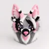 Grey‑Pink Toony Fursuit Head Set with Paws and Tail, Handmade Furry Cosplay Mask