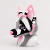 Grey‑Pink Toony Fursuit Head Set with Paws and Tail, Handmade Furry Cosplay Mask
