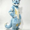 Sky‑Blue Cat Fox Kemono Full Fursuit, Plantigrade Complete Furry Cosplay Suit With Head,Paws,Tail,Foots