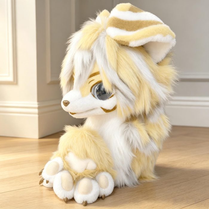 🐱 Pastel Yellow Kemono Cat Premade Fursuit Head & Paws