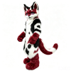 Custom Fursuit – Red Black White Horned Cat Full Body Fursuit