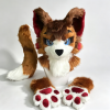Brown White Fox Partial Fursuit Head Paws Tail