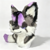 Kemono Grey‑Purple‑Black Fox Partial Fursuit (Head + Hand Paws)