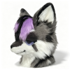 Kemono Grey‑Purple‑Black Fox Partial Fursuit (Head + Hand Paws)