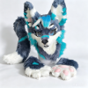 Toony Dark Teal Blue Partial Fursuit Set (Head,Paws,Tail)