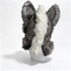 Kemono Grey‑White Demon Wolf Fursuit Head with Small Horns