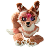 Peach‑Brown Fox Toony Fursuit Partial Set Head Paws Tail